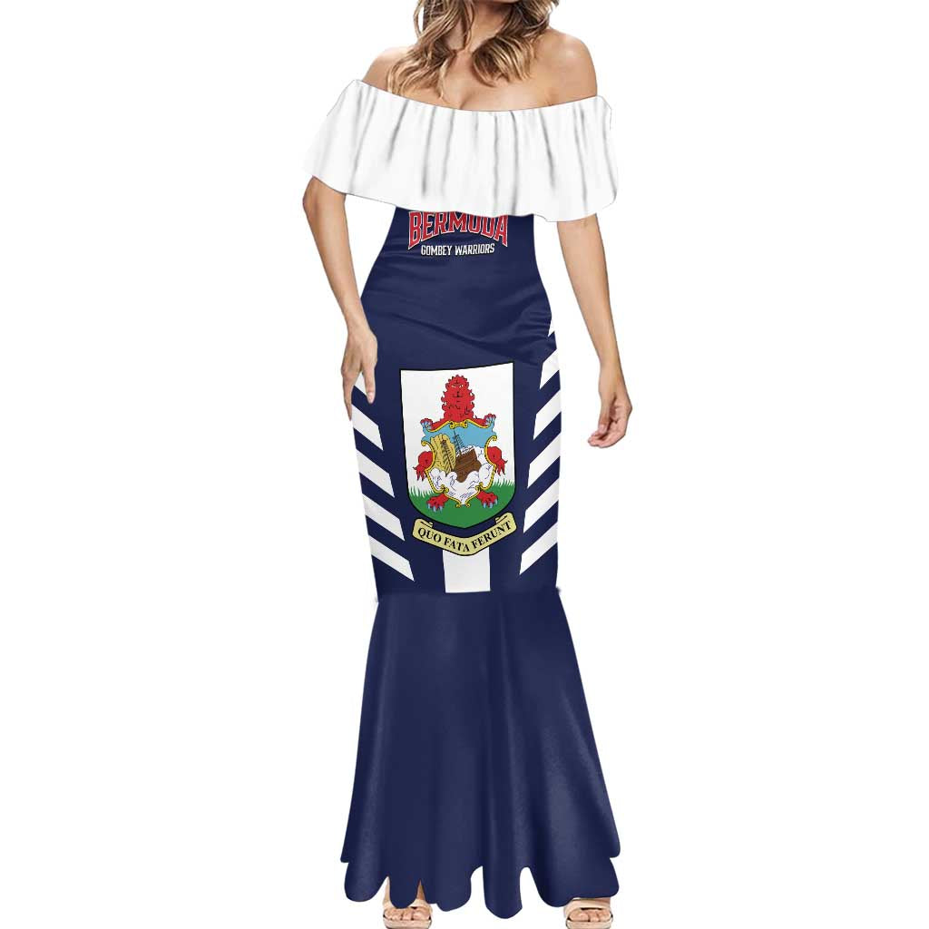 Custom Bermuda Football Mermaid Dress 2025 Go Gombey Warriors - Blue