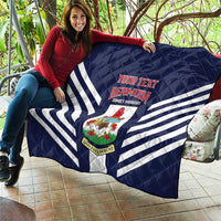 Custom Bermuda Football Quilt 2025 Go Gombey Warriors - Blue