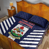 Custom Bermuda Football Quilt Bed Set 2025 Go Gombey Warriors - Blue