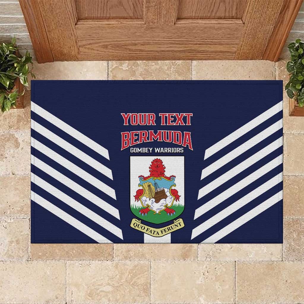 Custom Bermuda Football Rubber Doormat 2025 Go Gombey Warriors - Blue