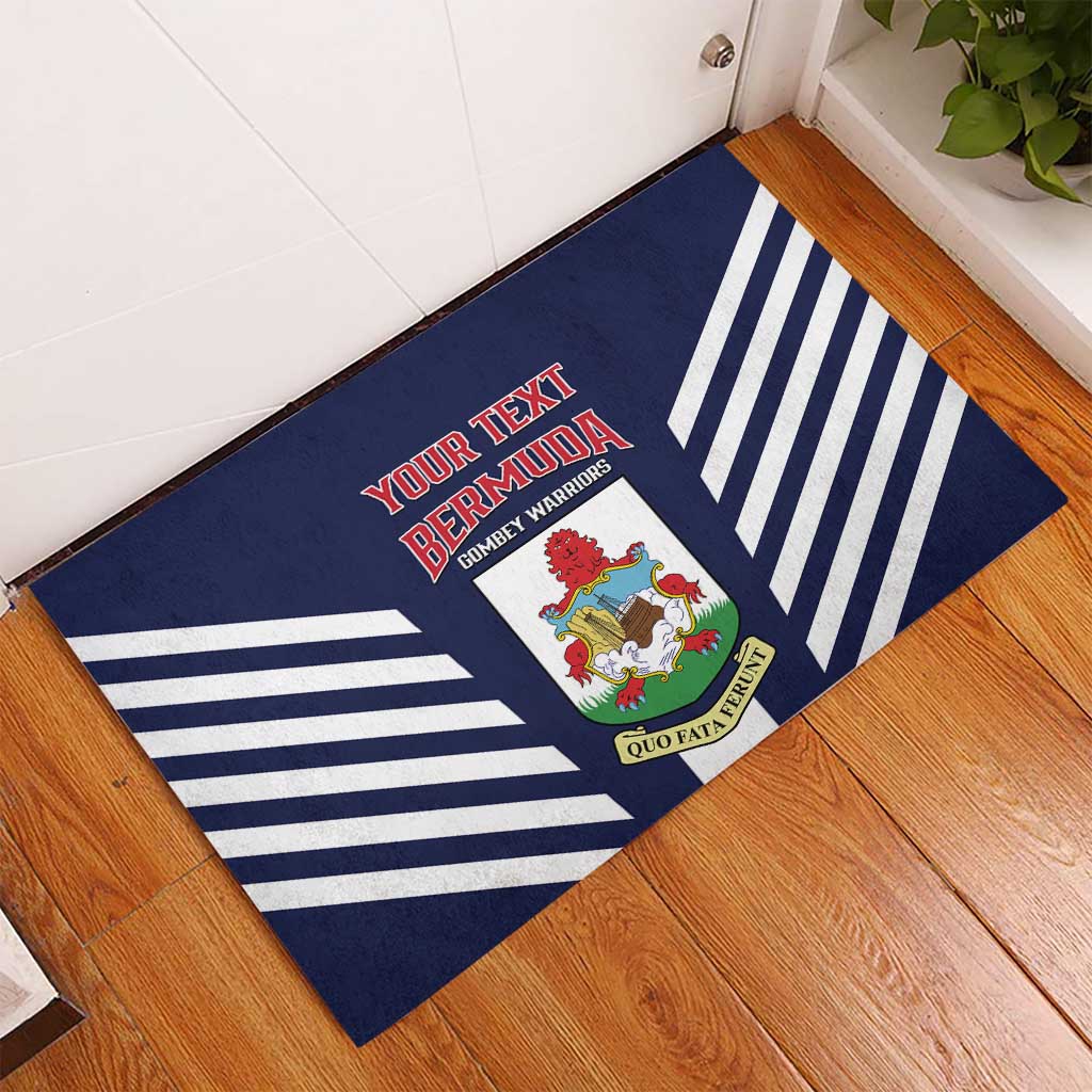 Custom Bermuda Football Rubber Doormat 2025 Go Gombey Warriors - Blue