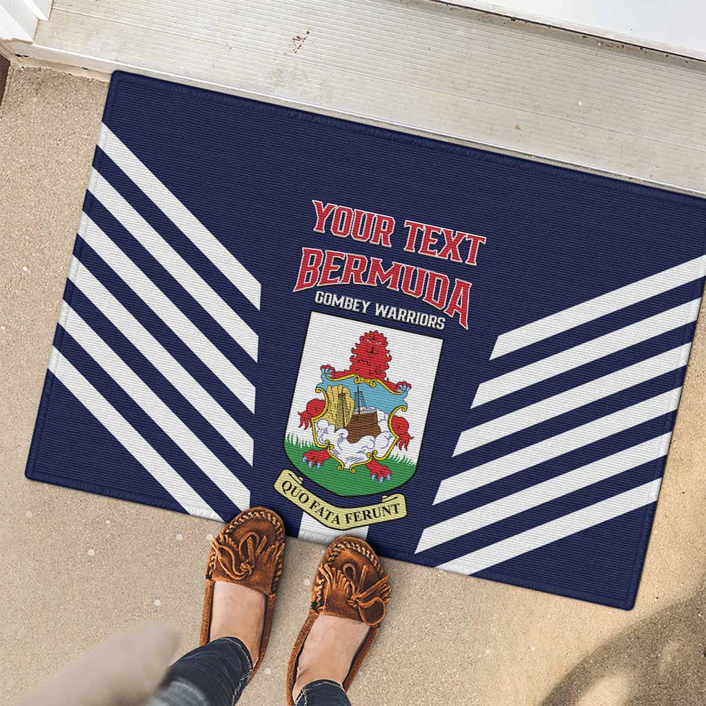 Custom Bermuda Football Rubber Doormat 2025 Go Gombey Warriors - Blue