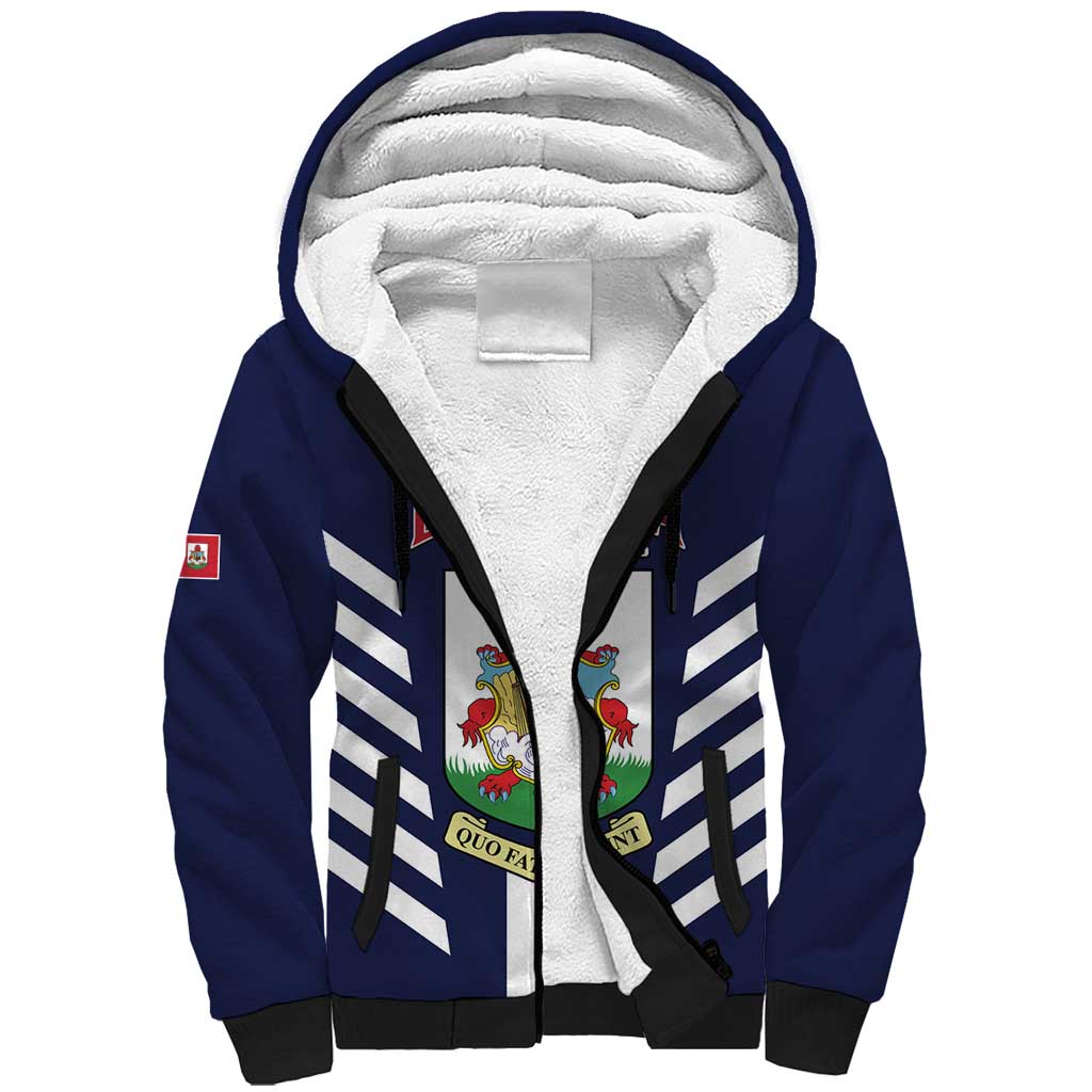 Custom Bermuda Football Sherpa Hoodie 2025 Go Gombey Warriors - Blue