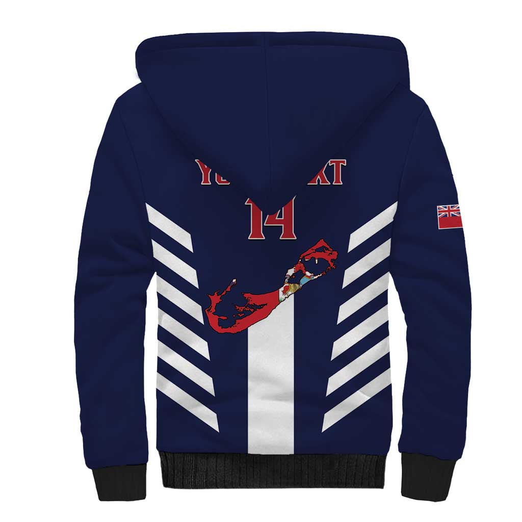 Custom Bermuda Football Sherpa Hoodie 2025 Go Gombey Warriors - Blue