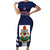 Custom Bermuda Football Short Sleeve Bodycon Dress 2025 Go Gombey Warriors - Blue