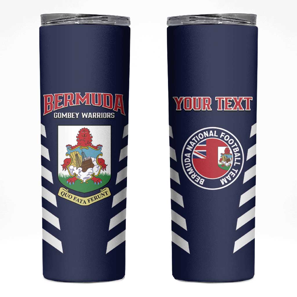 Custom Bermuda Football Skinny Tumbler 2025 Go Gombey Warriors - Blue
