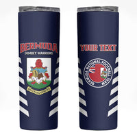 Custom Bermuda Football Skinny Tumbler 2025 Go Gombey Warriors - Blue