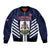 Custom Bermuda Football Sleeve Zip Bomber Jacket 2025 Go Gombey Warriors - Blue