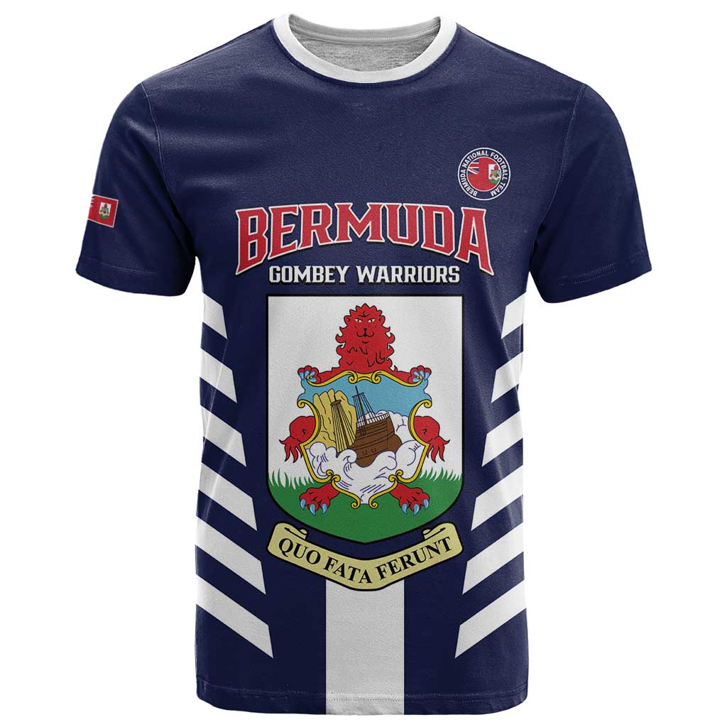 Custom Bermuda Football T Shirt 2025 Go Gombey Warriors - Blue