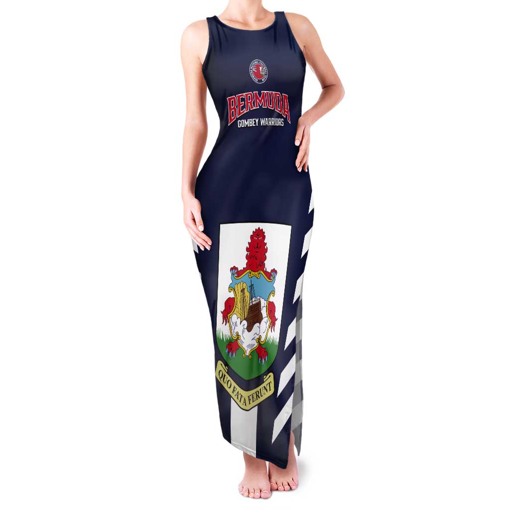 Custom Bermuda Football Tank Maxi Dress 2025 Go Gombey Warriors - Blue