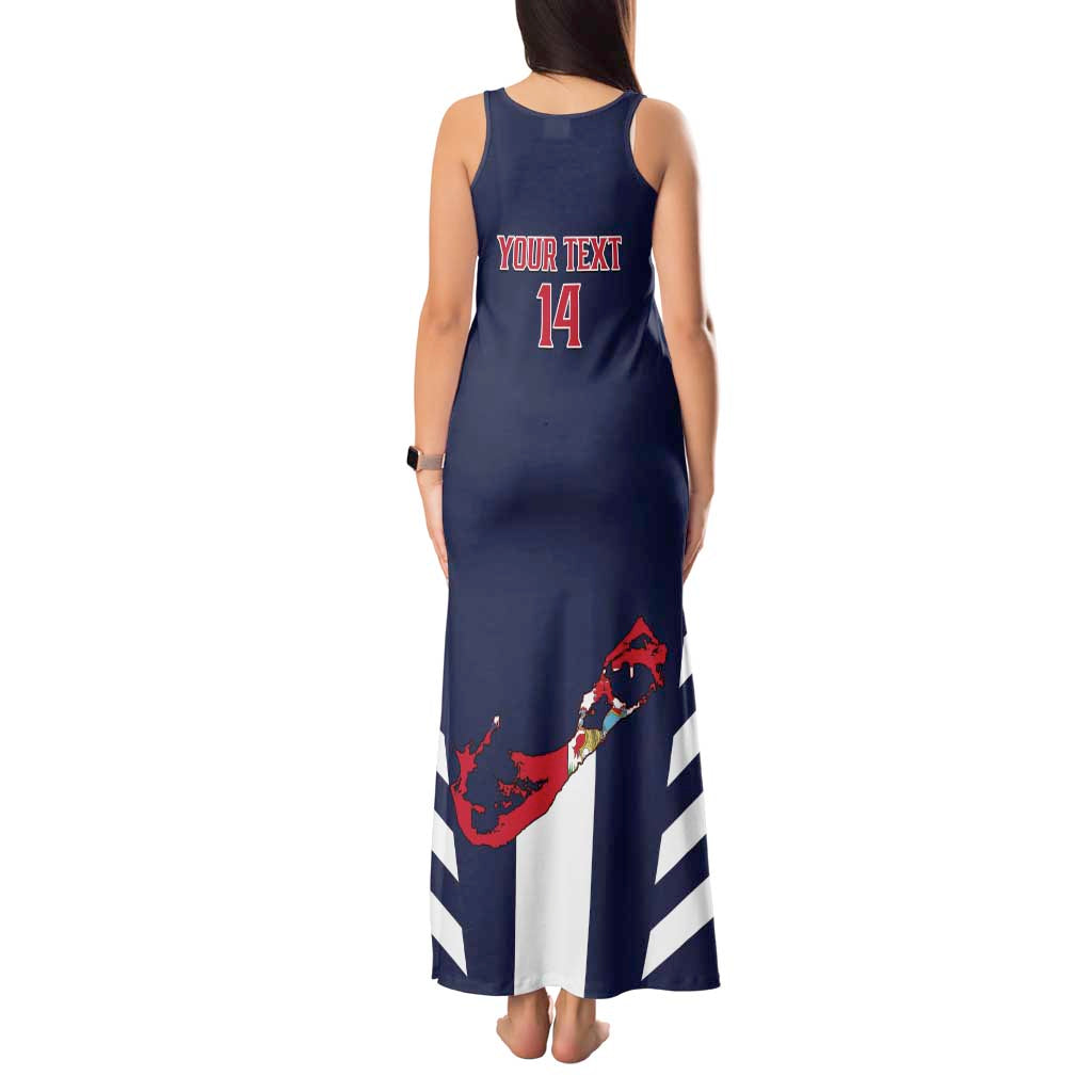 Custom Bermuda Football Tank Maxi Dress 2025 Go Gombey Warriors - Blue