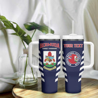 Custom Bermuda Football Tumbler With Handle 2025 Go Gombey Warriors - Blue
