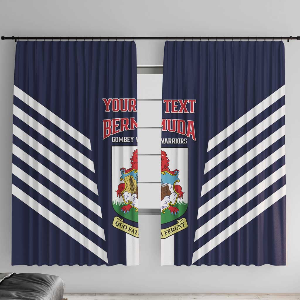 Custom Bermuda Football Window Curtain 2025 Go Gombey Warriors - Blue