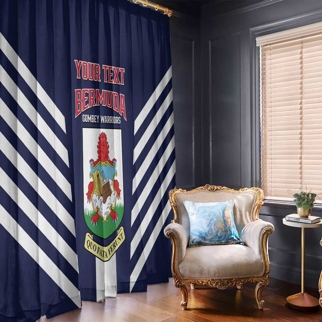 Custom Bermuda Football Window Curtain 2025 Go Gombey Warriors - Blue