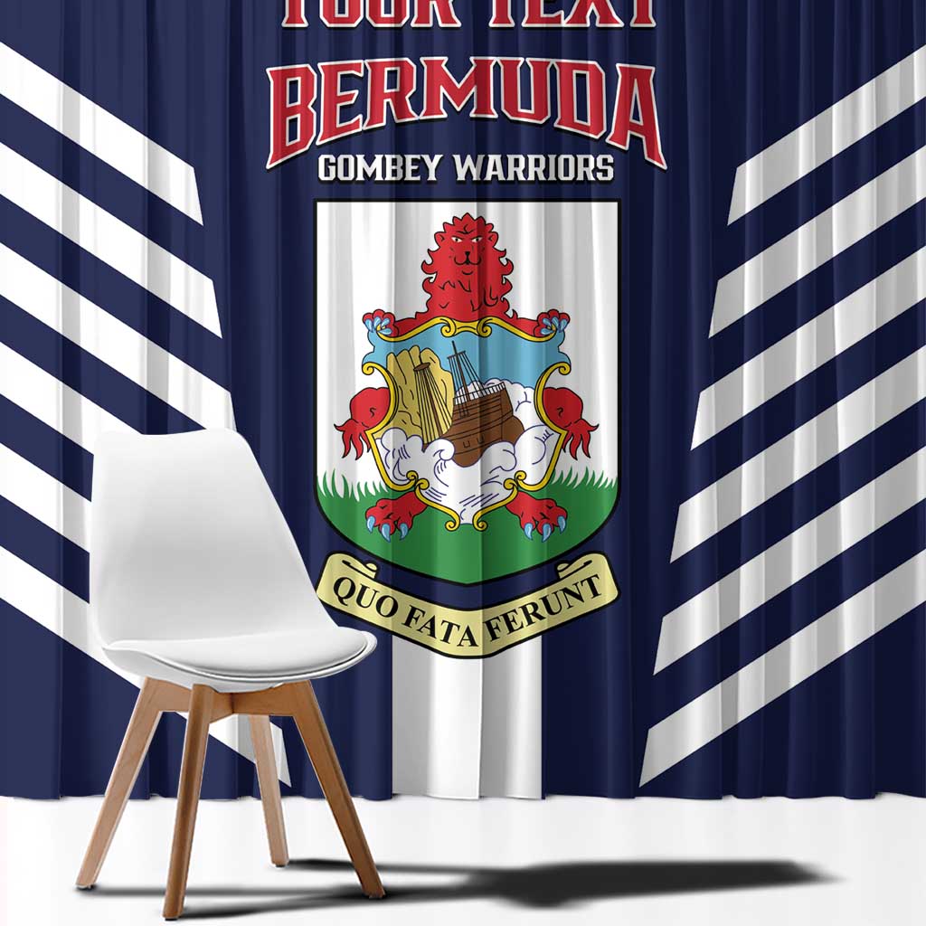 Custom Bermuda Football Window Curtain 2025 Go Gombey Warriors - Blue
