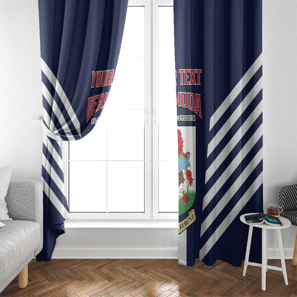 Custom Bermuda Football Window Curtain 2025 Go Gombey Warriors - Blue