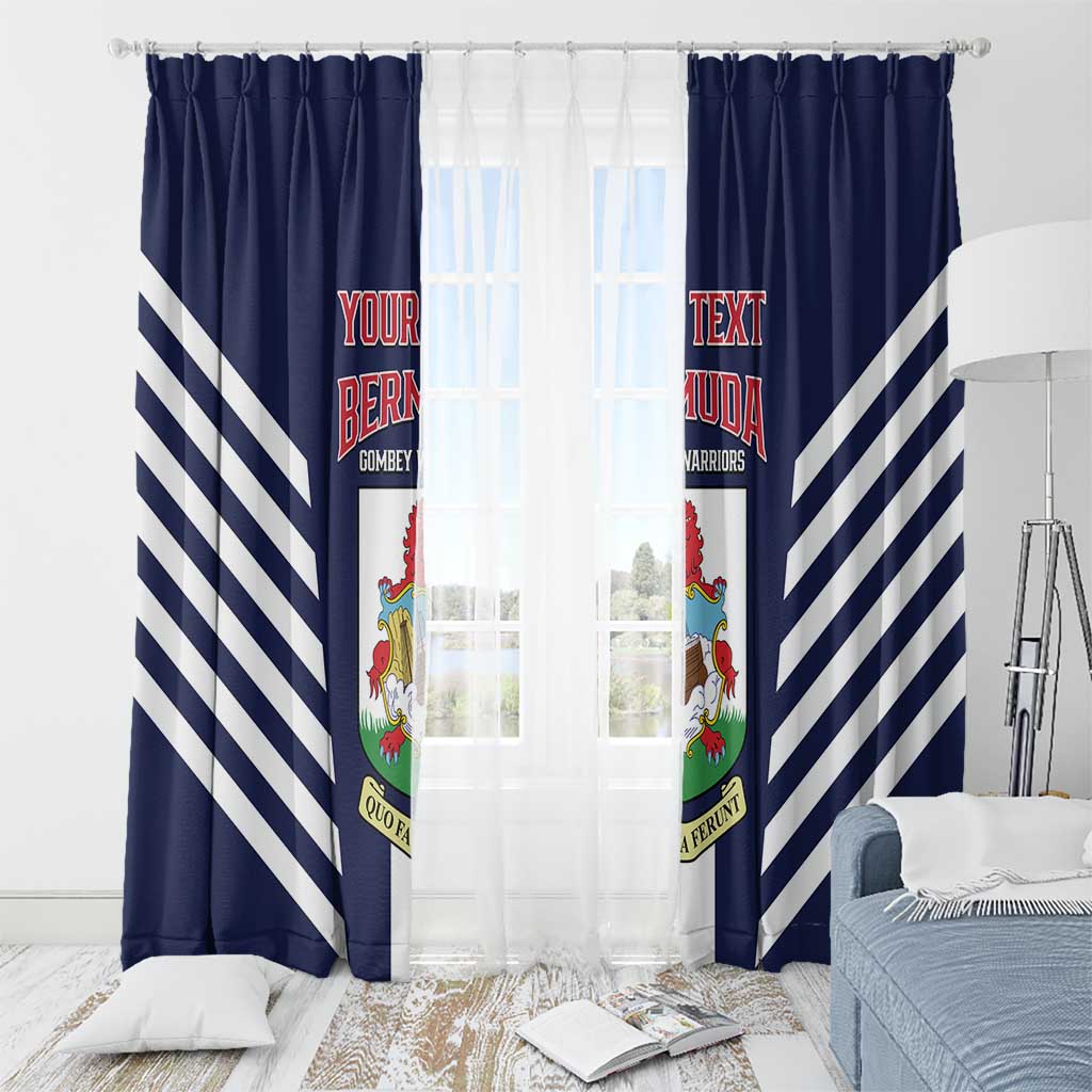 Custom Bermuda Football Window Curtain 2025 Go Gombey Warriors - Blue