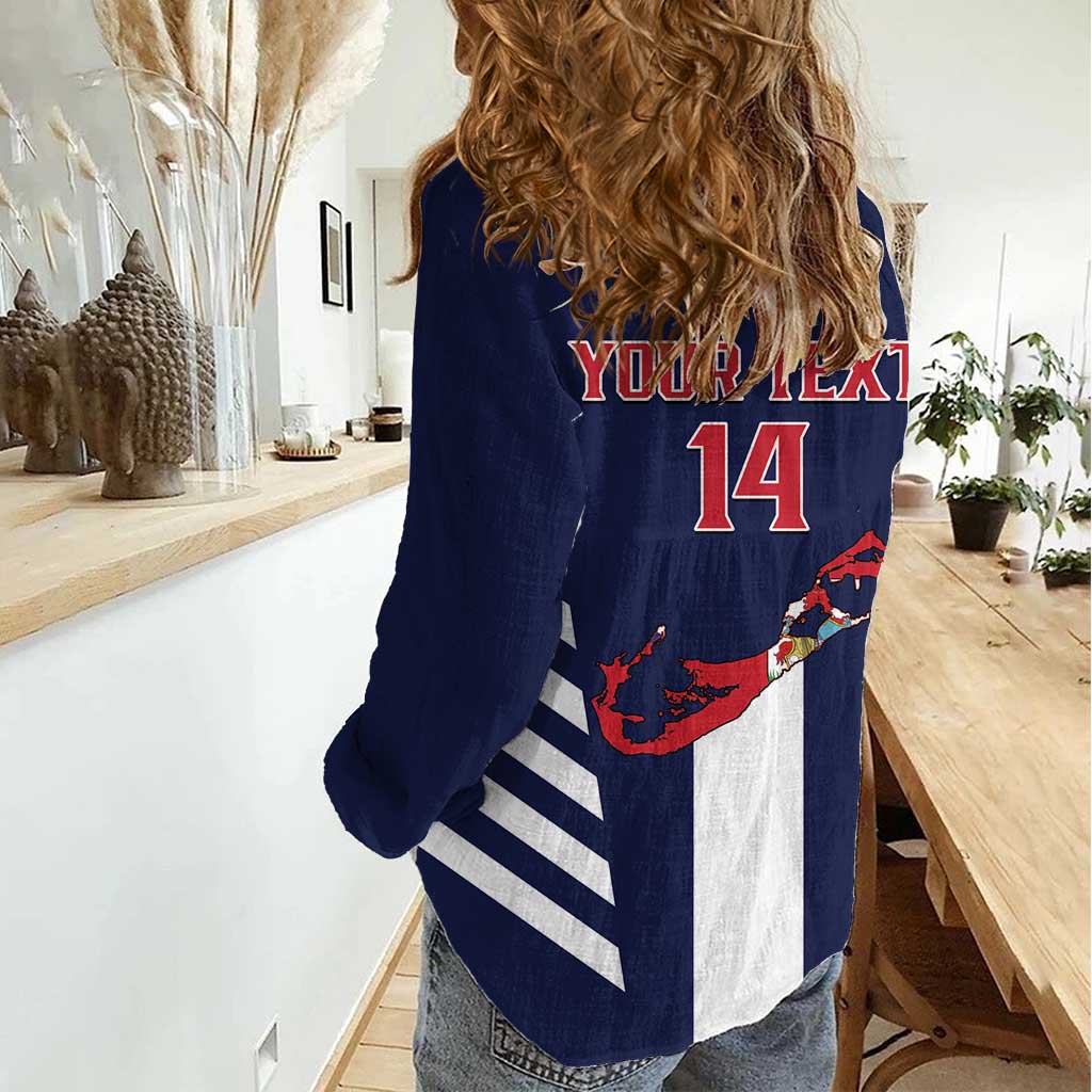 Custom Bermuda Football Women Casual Shirt 2025 Go Gombey Warriors - Blue