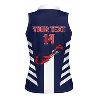 Custom Bermuda Football Women Sleeveless Polo Shirt 2025 Go Gombey Warriors - Blue