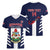 Custom Bermuda Football Women V-Neck T-Shirt 2025 Go Gombey Warriors - Blue