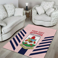 Custom Bermuda Football Area Rug 2025 Go Gombey Warriors - Pink