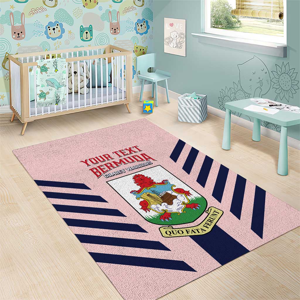 Custom Bermuda Football Area Rug 2025 Go Gombey Warriors - Pink