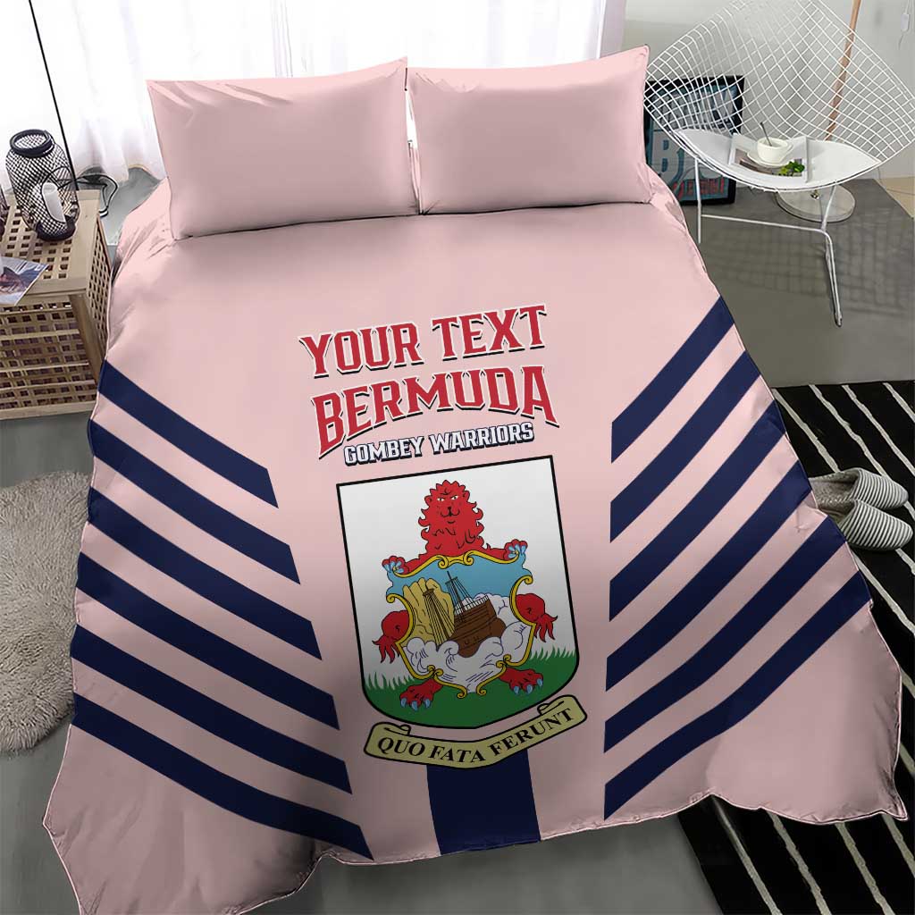 Custom Bermuda Football Bedding Set 2025 Go Gombey Warriors - Pink