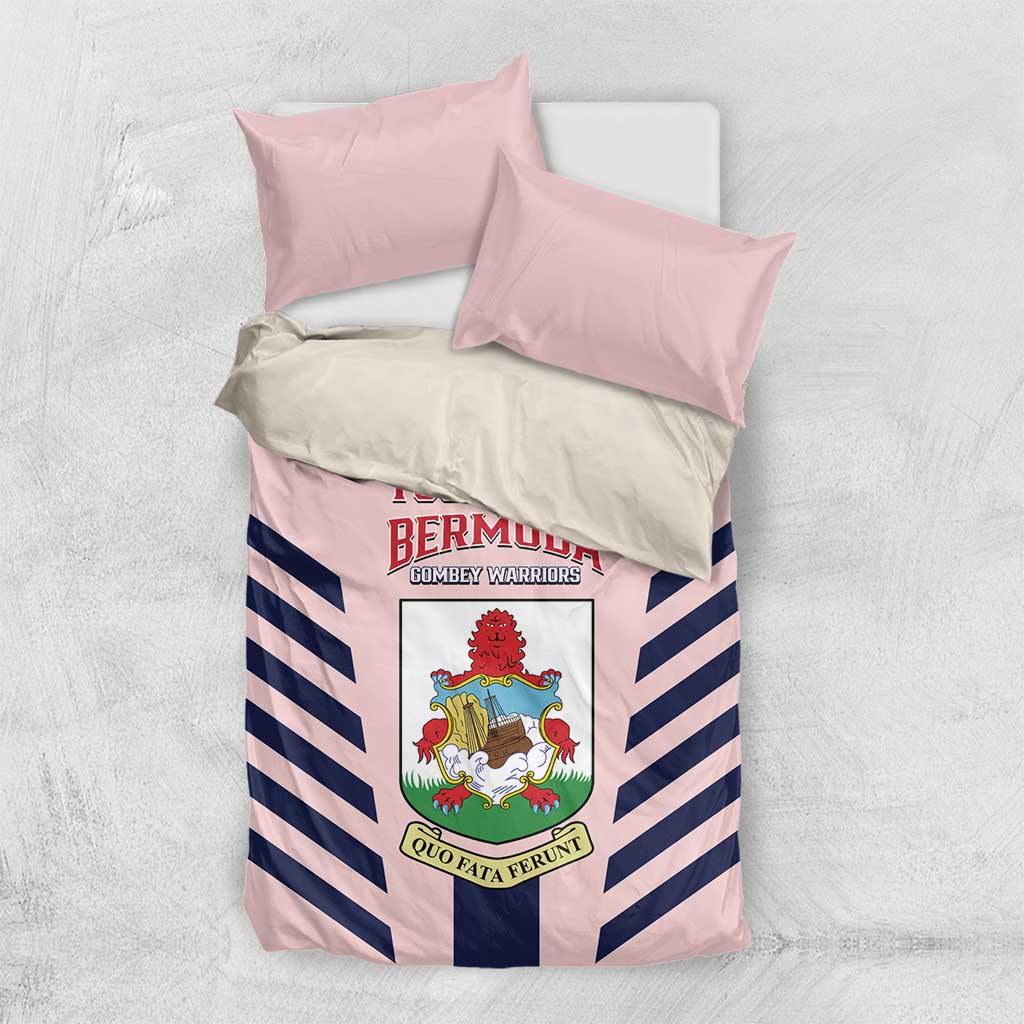 Custom Bermuda Football Bedding Set 2025 Go Gombey Warriors - Pink