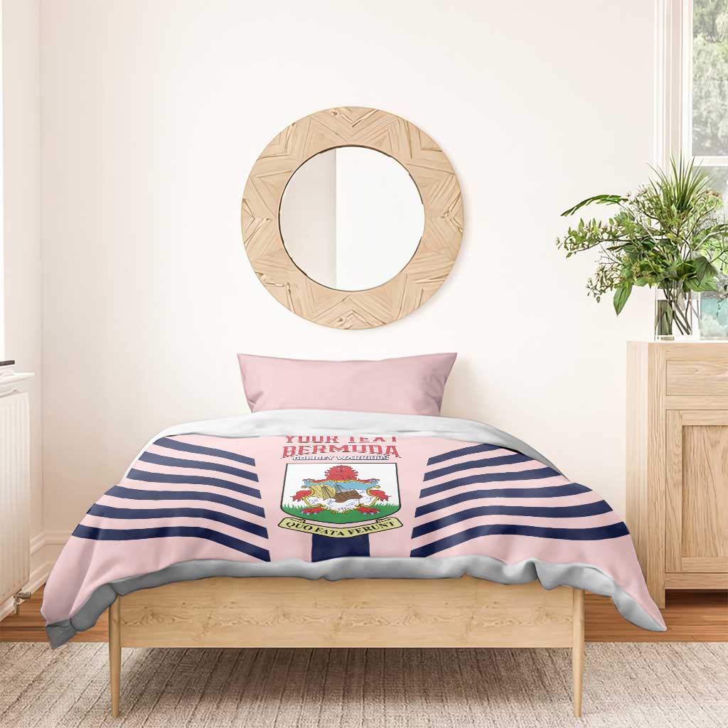 Custom Bermuda Football Bedding Set 2025 Go Gombey Warriors - Pink