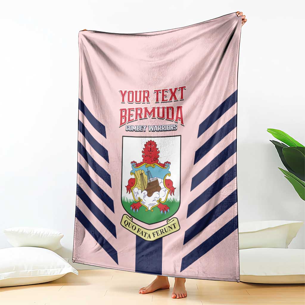 Custom Bermuda Football Blanket 2025 Go Gombey Warriors - Pink