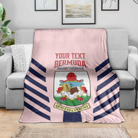 Custom Bermuda Football Blanket 2025 Go Gombey Warriors - Pink