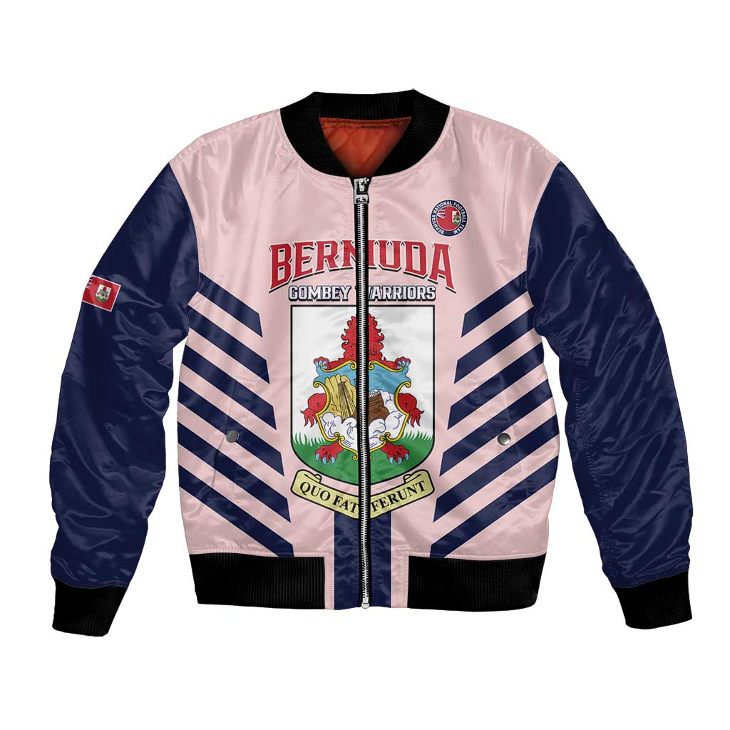 Custom Bermuda Football Bomber Jacket 2025 Go Gombey Warriors - Pink