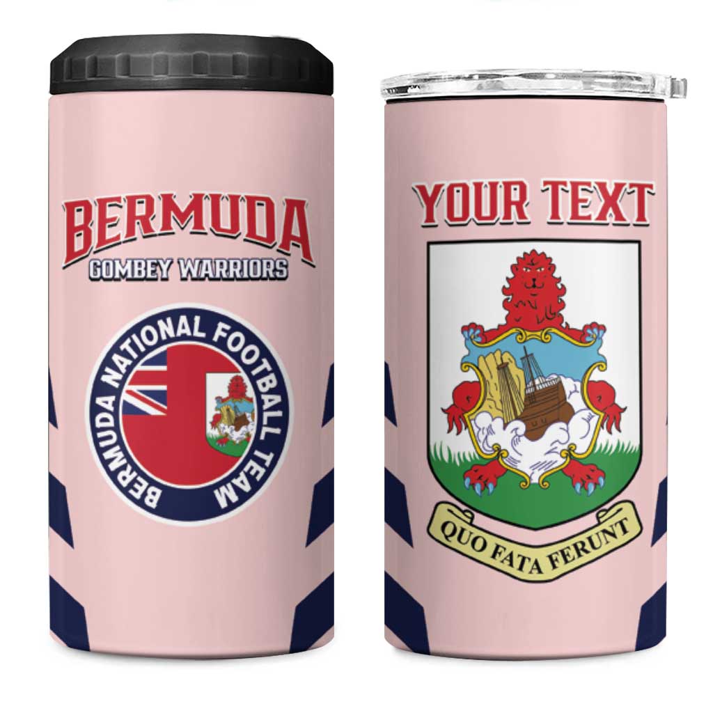 Custom Bermuda Football 4 in 1 Can Cooler Tumbler 2025 Go Gombey Warriors - Pink