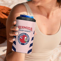 Custom Bermuda Football 4 in 1 Can Cooler Tumbler 2025 Go Gombey Warriors - Pink