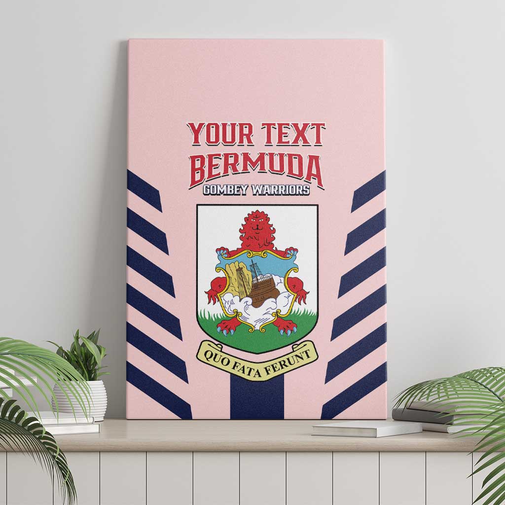 Custom Bermuda Football Canvas Wall Art 2025 Go Gombey Warriors - Pink