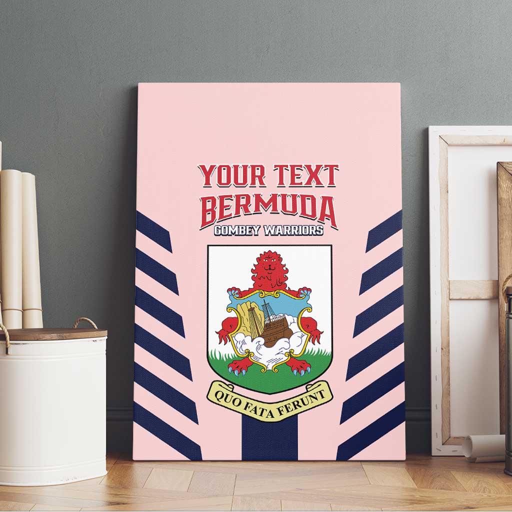 Custom Bermuda Football Canvas Wall Art 2025 Go Gombey Warriors - Pink