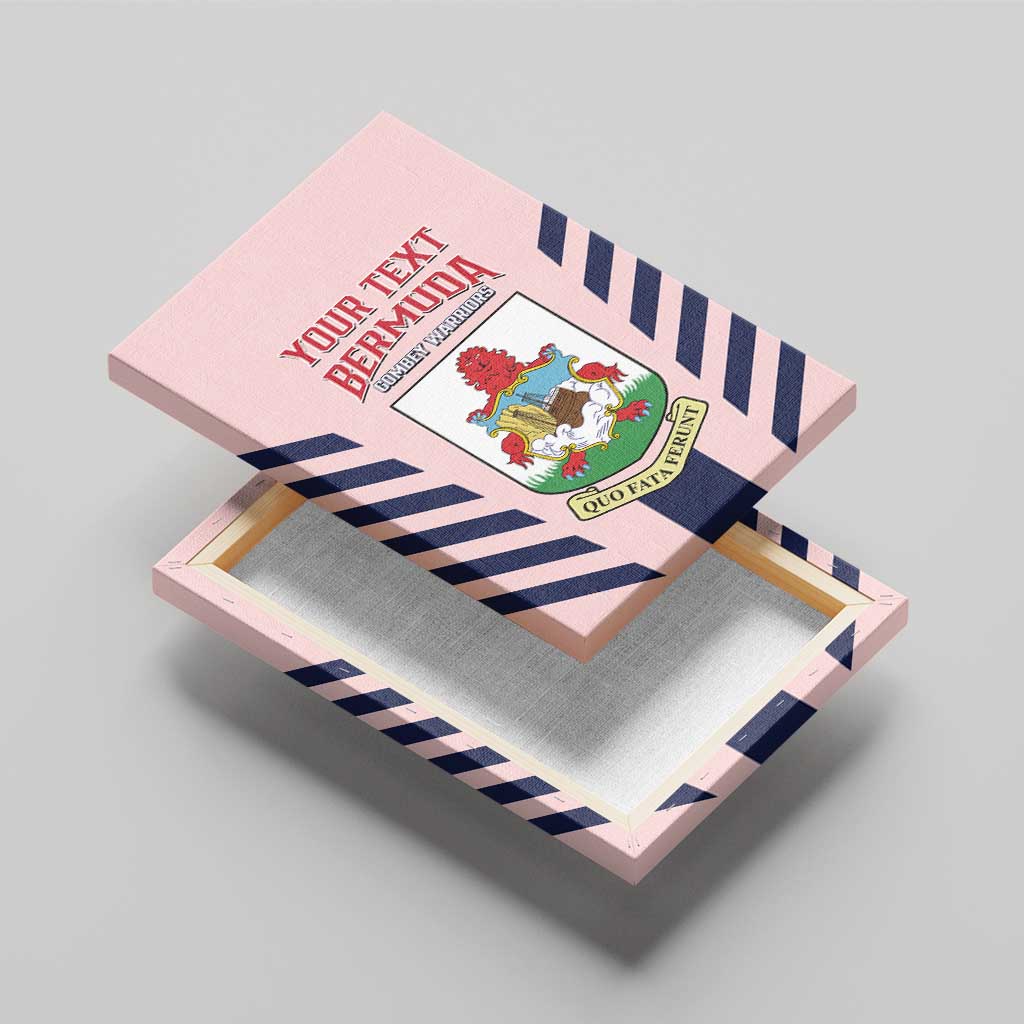 Custom Bermuda Football Canvas Wall Art 2025 Go Gombey Warriors - Pink