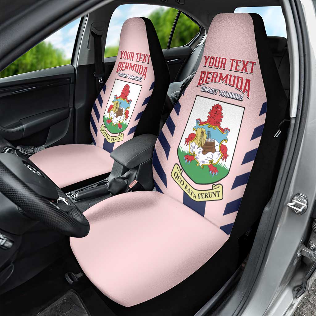 Custom Bermuda Football Car Seat Cover 2025 Go Gombey Warriors - Pink