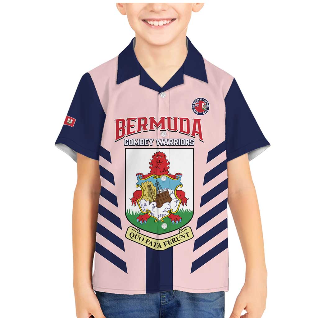 Custom Bermuda Football Family Matching Mermaid Dress and Hawaiian Shirt 2025 Go Gombey Warriors - Pink