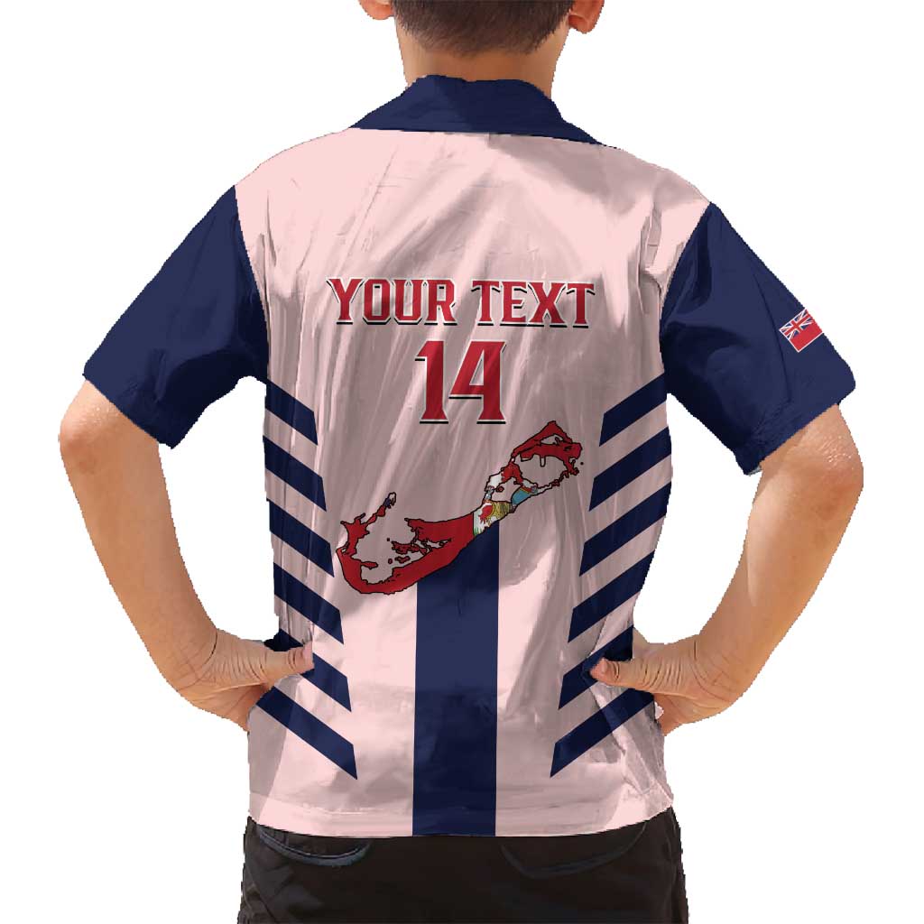 Custom Bermuda Football Family Matching Off Shoulder Maxi Dress and Hawaiian Shirt 2025 Go Gombey Warriors - Pink