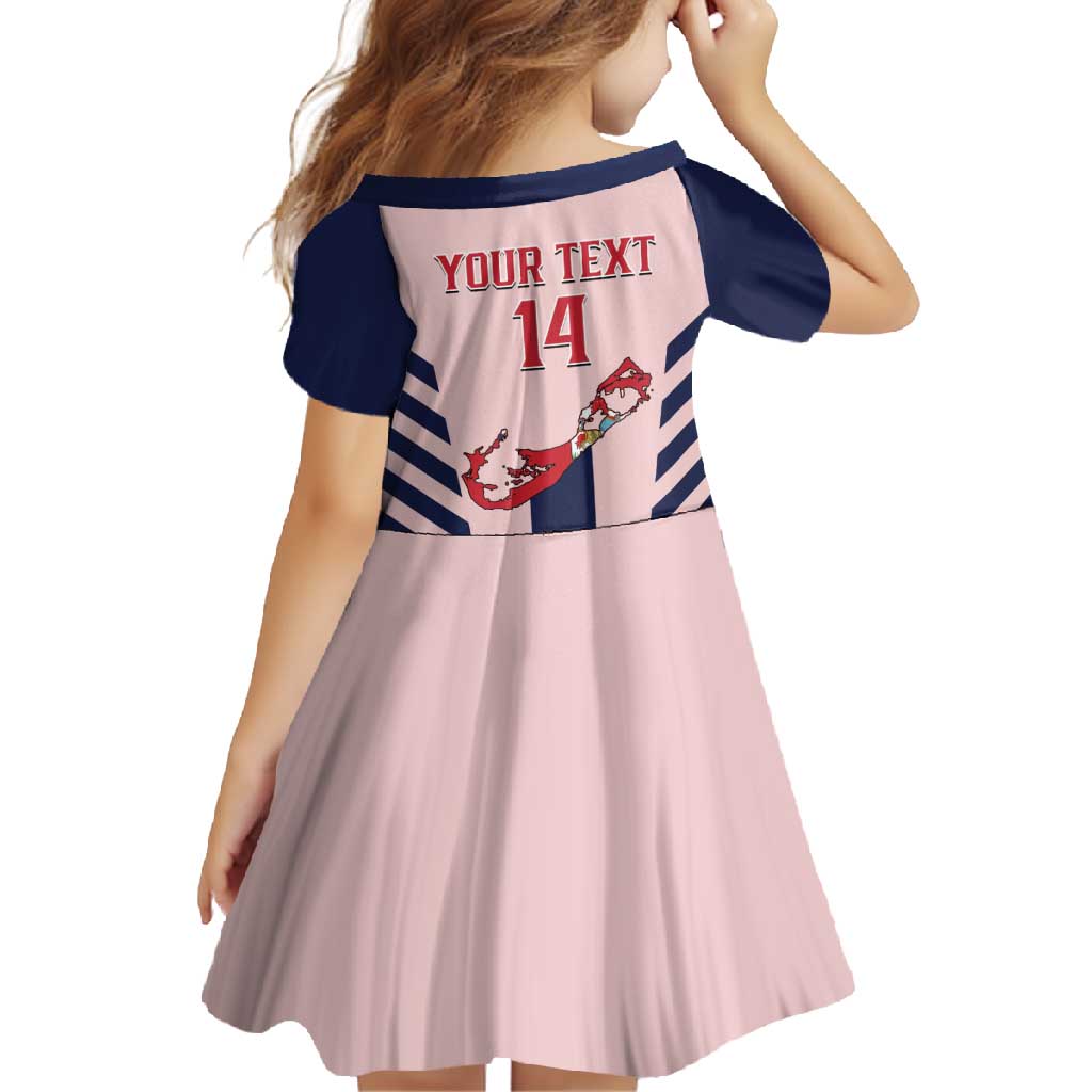 Custom Bermuda Football Family Matching Off Shoulder Maxi Dress and Hawaiian Shirt 2025 Go Gombey Warriors - Pink