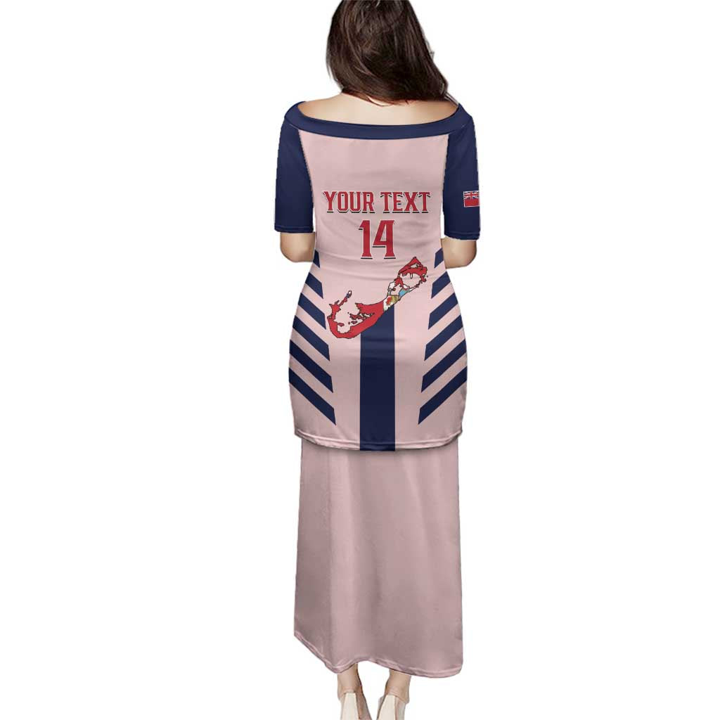 Custom Bermuda Football Family Matching Puletasi and Hawaiian Shirt 2025 Go Gombey Warriors - Pink