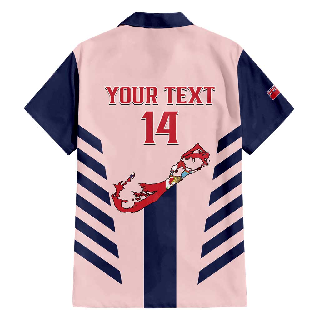 Custom Bermuda Football Family Matching Short Sleeve Bodycon Dress and Hawaiian Shirt 2025 Go Gombey Warriors - Pink