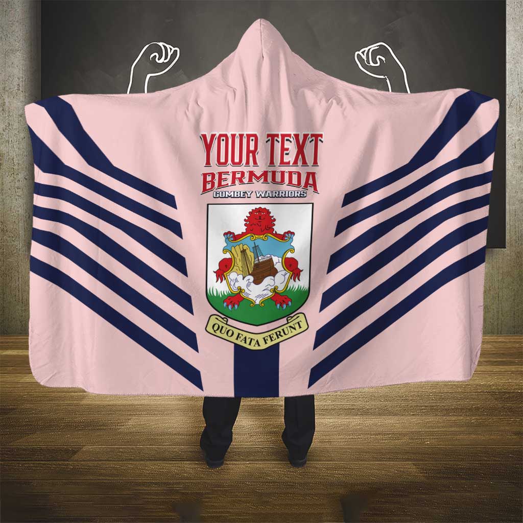Custom Bermuda Football Hooded Blanket 2025 Go Gombey Warriors - Pink