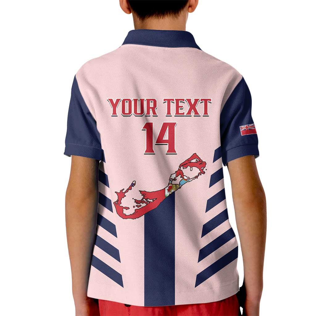 Custom Bermuda Football Kid Polo Shirt 2025 Go Gombey Warriors - Pink