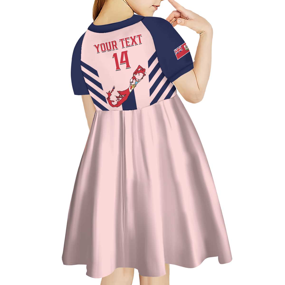 Custom Bermuda Football Kid Short Sleeve Dress 2025 Go Gombey Warriors - Pink