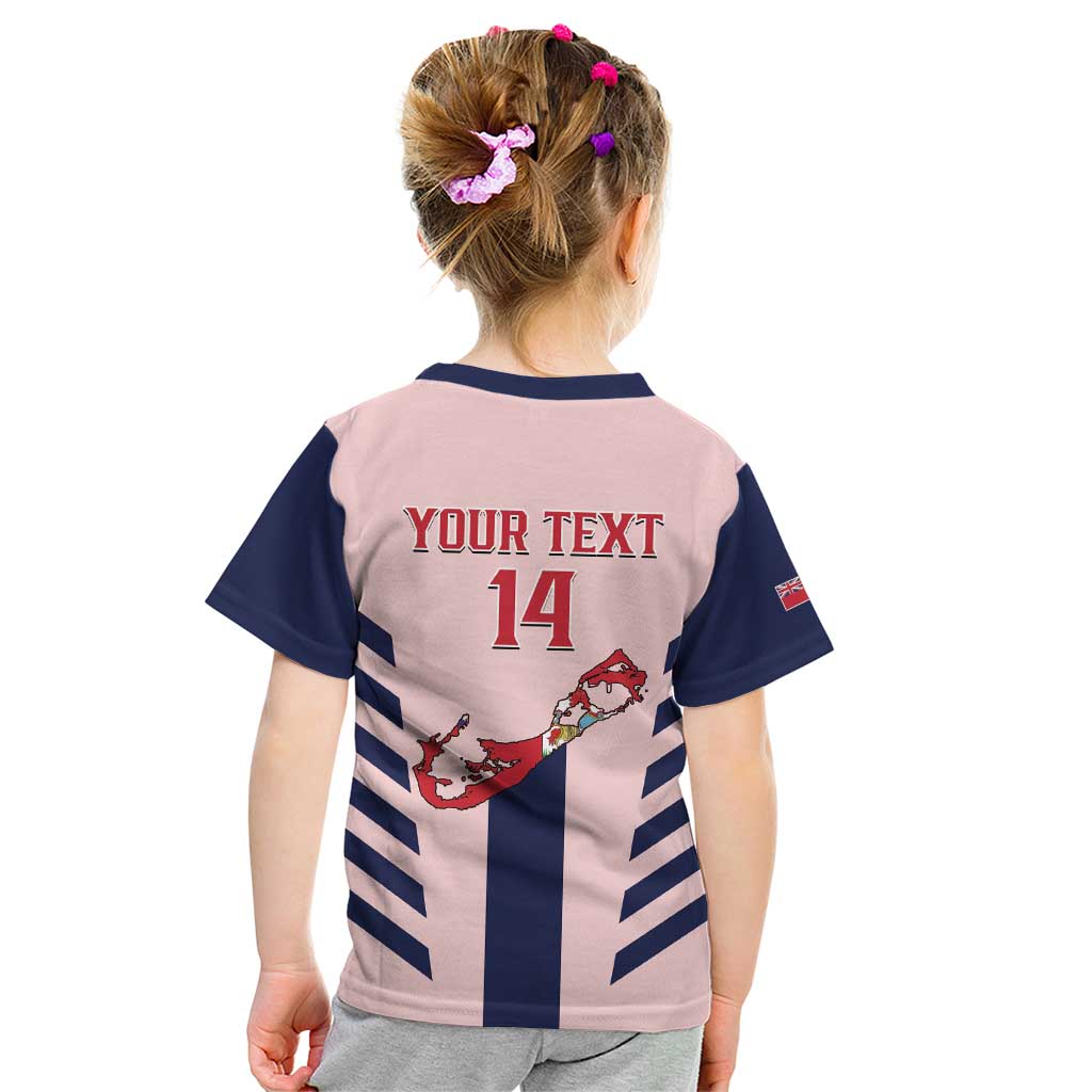 Custom Bermuda Football Kid T Shirt 2025 Go Gombey Warriors - Pink