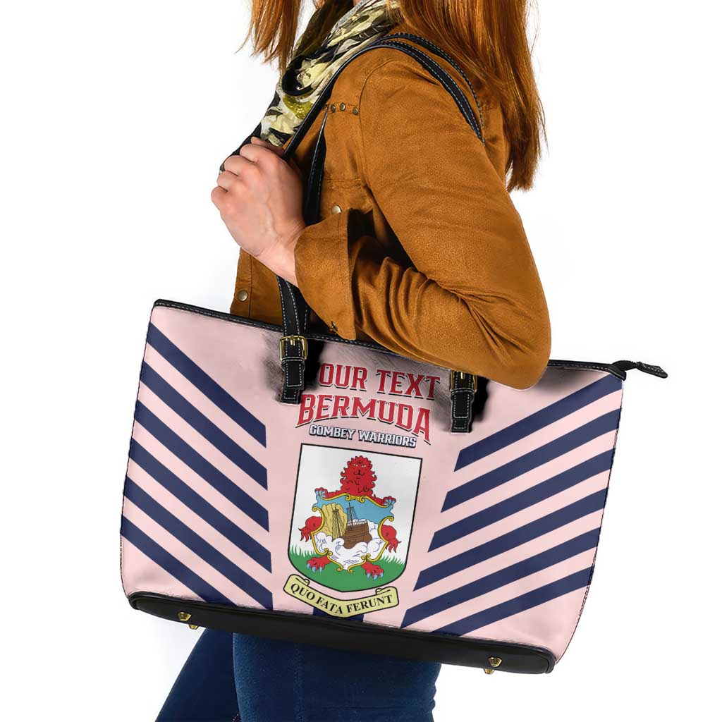 Custom Bermuda Football Leather Tote Bag 2025 Go Gombey Warriors - Pink
