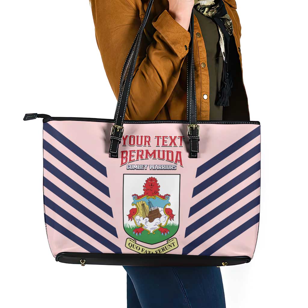 Custom Bermuda Football Leather Tote Bag 2025 Go Gombey Warriors - Pink
