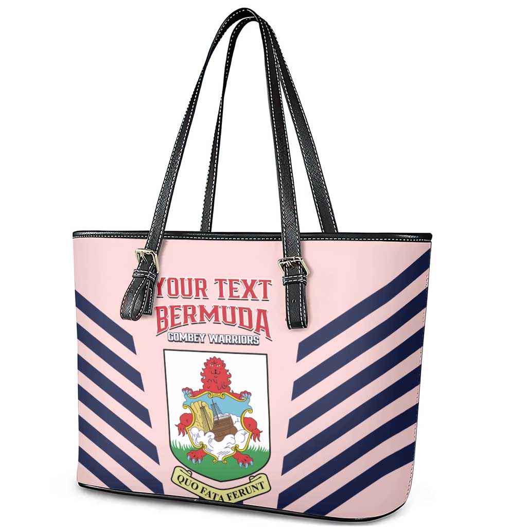 Custom Bermuda Football Leather Tote Bag 2025 Go Gombey Warriors - Pink
